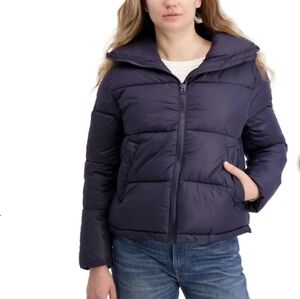 Hudson Women's Puffer Jacket Navy Size Large New With Tags